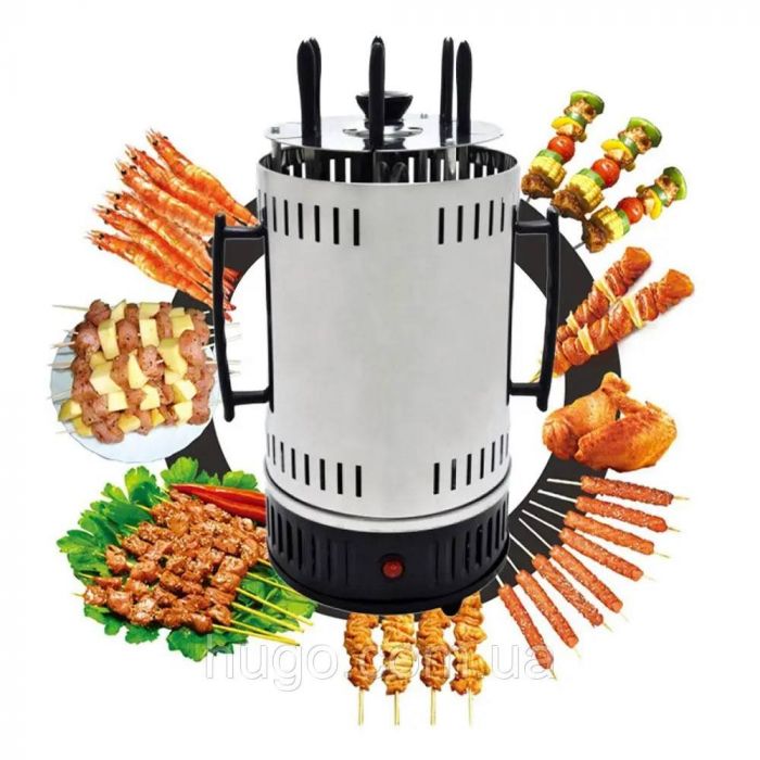 Grătar electric vertical pentru 6 frigărui 1000W