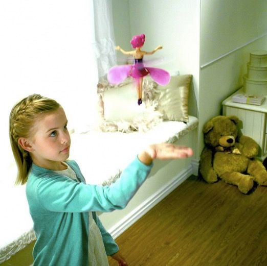 Jucărie interactivă; zână zburătoare, cu telecomandă, roz