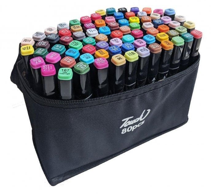 Markere pentru schițe Touch Cool, dublu capăt, 80 buc.