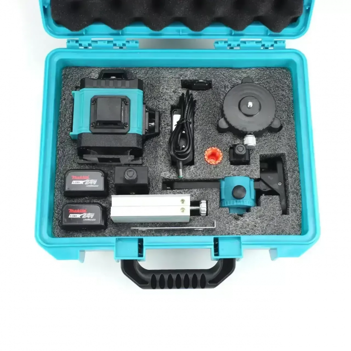 Nivel laser cu acumulator (4D, 16 raze), 2 acumulatori