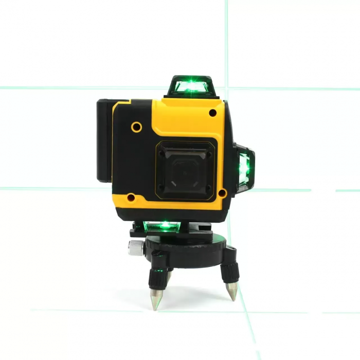 Nivelă laser cu acumulator (4D, 16 raze), 2 acumulatori