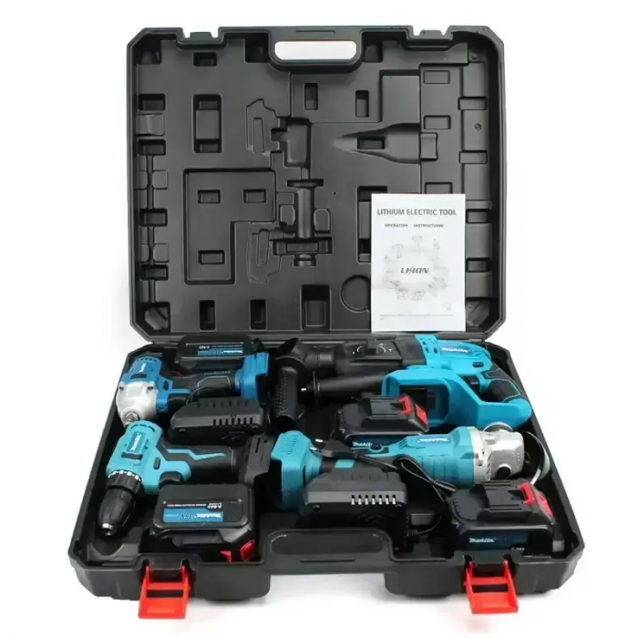 Set de scule electrice 4 în 1: 4 acumulatori, 36v / 6.0 Ah