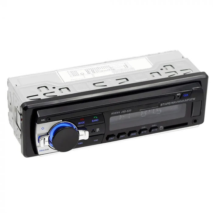 Radio auto cu suport Bluetooth, MP3, AUX, cu telecomandă, 1DIN