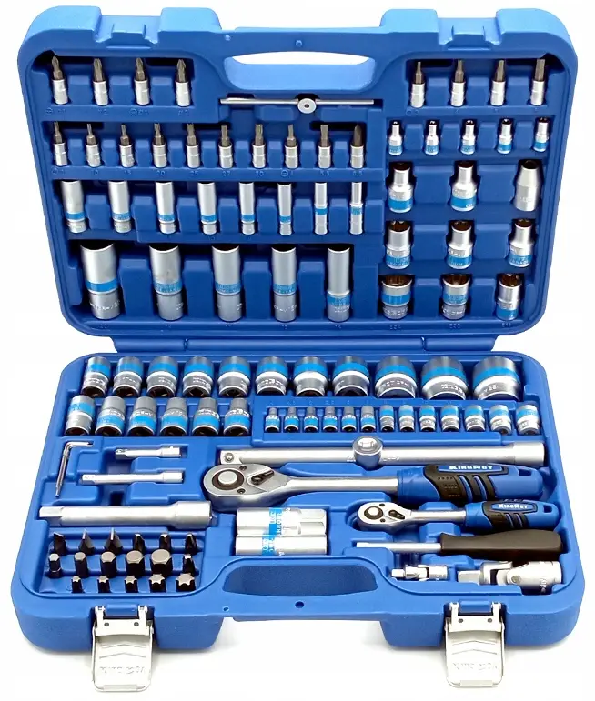 Set de scule în valiză cu 108 piese (șurubelnițe, chei cu clichet, capete tubulare, imbusuri)