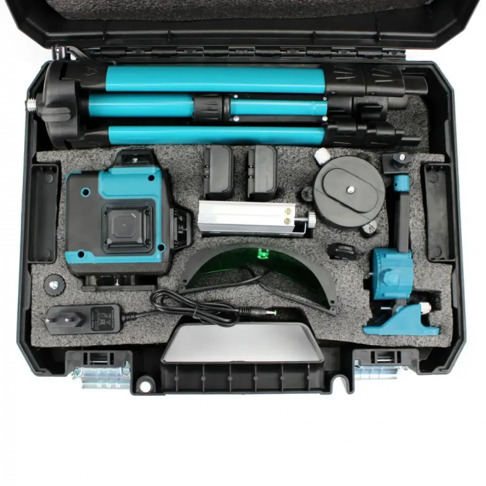 Nivel laser cu acumulator (4D, 16 raze), 2 acumulatori