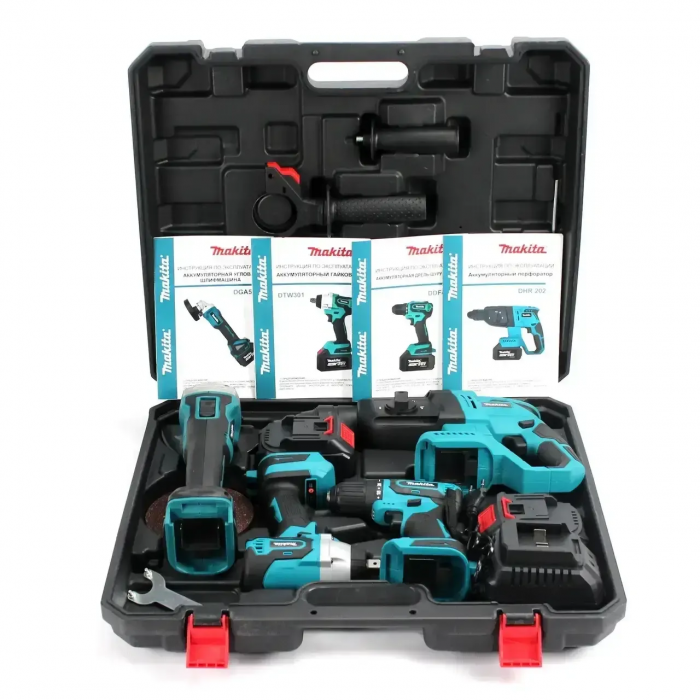 Set de scule electrice 4 în 1: 4 acumulatori, 36v / 6.0 Ah