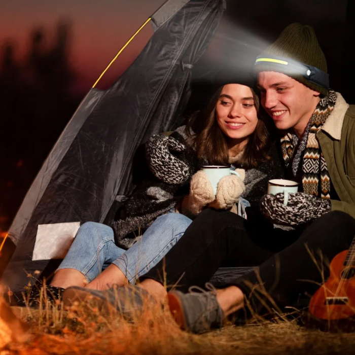 Lanternă frontală; cu acumulator, cu senzor, cu senzor de mișcare