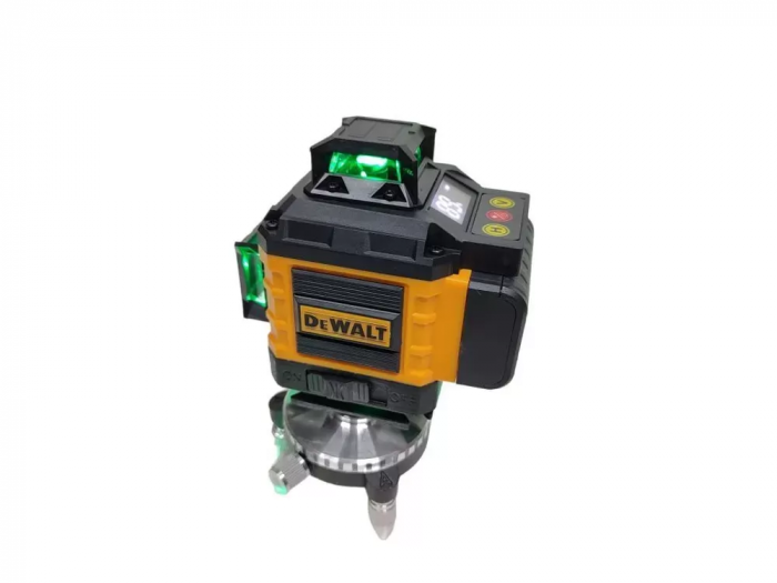 Nivelă laser cu acumulator (4D, 16 raze), 2 acumulatori