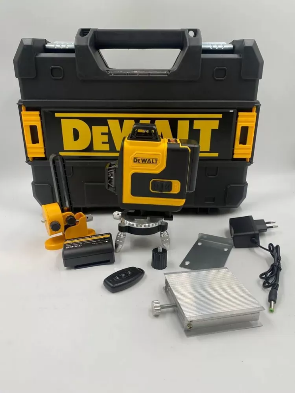 Nivelă laser cu acumulator (4D, 16 raze), 2 acumulatori