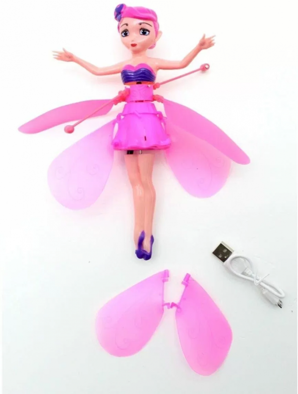 Jucărie interactivă; zână zburătoare, cu telecomandă, roz