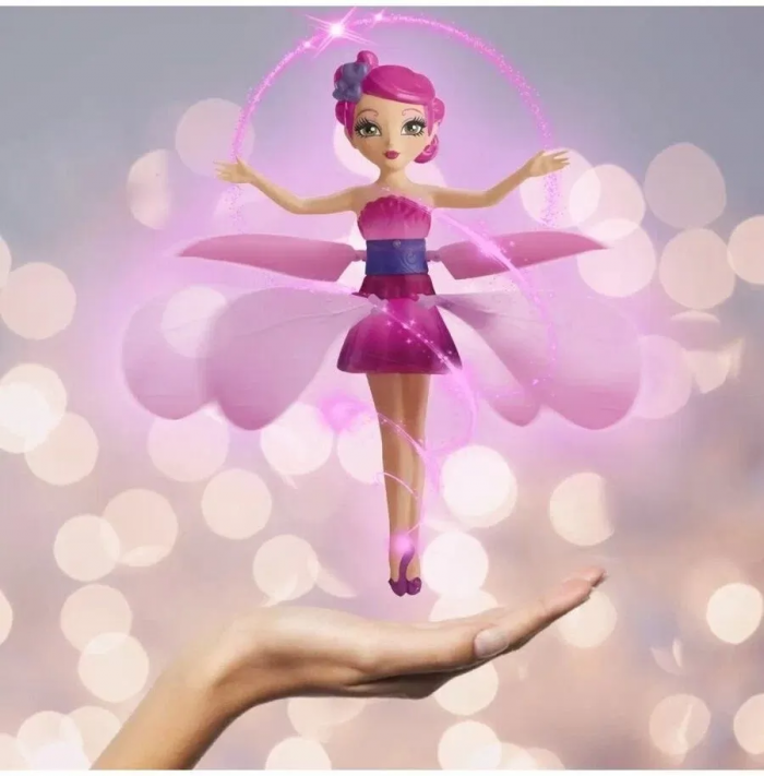 Jucărie interactivă; zână zburătoare, cu telecomandă, roz